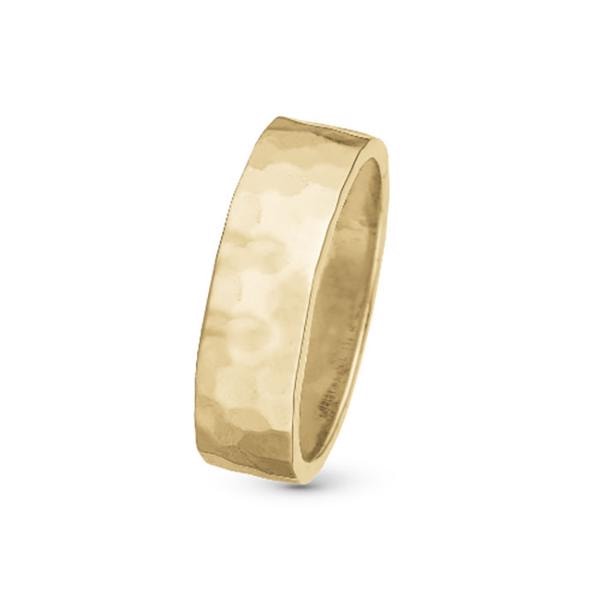 Christina Jewelry forgyldt sterling sølv  Big Experience Fingerring med flot hamret overfladestr 49