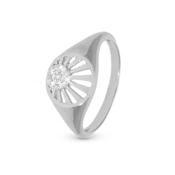 Ocean Sunset Signet ring med solnedgang af zirkonia i 925 sterling sølv 