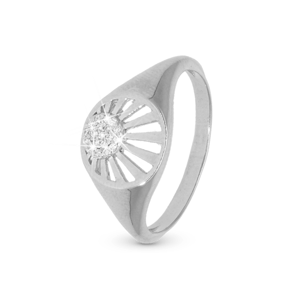 Model 4.13A-53, Signet ring med solnedgang af zirkonia i 925 sterling sølv  hos Guldsmykket.dk