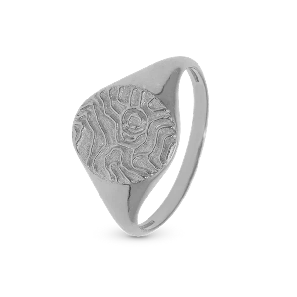 Fingerprint Ring med detaljeret finger aftryk i 925 sterling sølv str 49