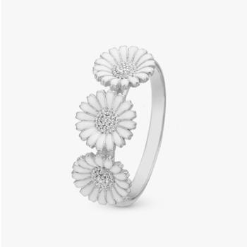 Christina Jewelry sølv Triple Marguerite Fingerring med smukke margueritter