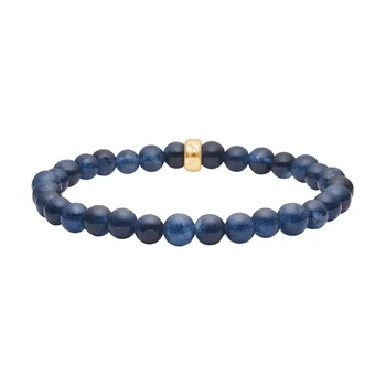 Blå spong quartz 6mm armbånd, fra Heinzendorff
