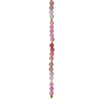 Rosaquartz, cherry quartz, lyserød spong quartz, fg. hematit 6mm system-kæde, fra Heinzendorff