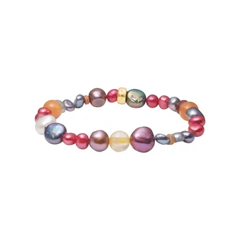 Citrin, quartz, jasper, aventurin, fvkp. armbånd, fra Heinzendorff