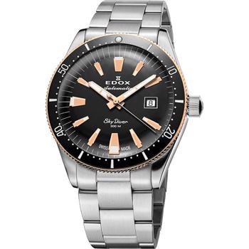 Edox Skydiver Stål Sellita SW200 Herre ur