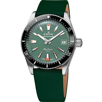 Edox 80131-3NC-VI Skydiver Automatic + 2nd strap Ladies Watch 38mm 30ATM