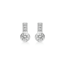 Støvring Design 14 kt hvidguld ørestikker,  med blank overflade, model 80245025