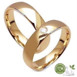Aagaard 9 karat gult guld Vielsesringe med 0,05 ct klimavenlig diamant