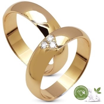 Aagaard 9 karat guld Vielsesringe med 3 x 0,03 ct klimavenligere diamanter, i alt 0,09 ct