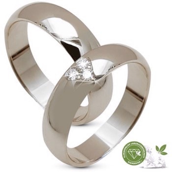 Aagaard  14 karat hvid guld Vielsesringe med 3 x 0,03 ct klimavenligerere diamanter, i alt 0,09 ct