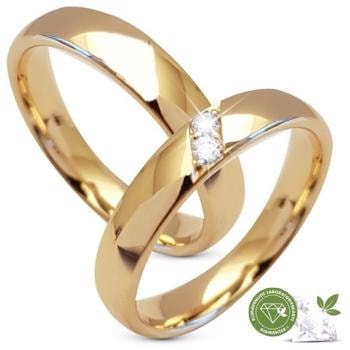 Aagaard 9 karat Vielsesringe med 2 x 0,03 ct klimavenligere diamanter, i alt 0,06 ct