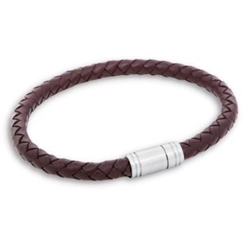 LIAM-Klassisk læder armbånd i brun/stål, med magnetisk lås, by Billgren