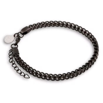 SAM-Firkantet panser armbånd til mænd i sort stål, by Billgren