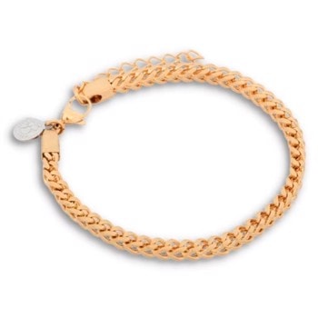 SANDER-Firkantet panser armbånd til mænd i guldfarvet stål, by Billgren