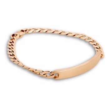 SAMUEL-Tyndt panser facet armbånd m. plade, guldfarvet stål, by Billgren