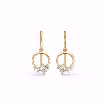 Guld & Sølv design 8 karat guld  Øreringe, Cirkel med blank overflade, 9 x 21 mm