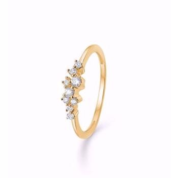 Guld & Sølv design 8 karat guld  fingerring, Cirkel med blank overflade,