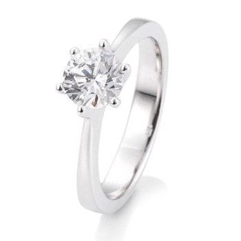 14 kt hvidguld Engagement Solitaire ring med 0,8 ct Diamanter Wesselton SI