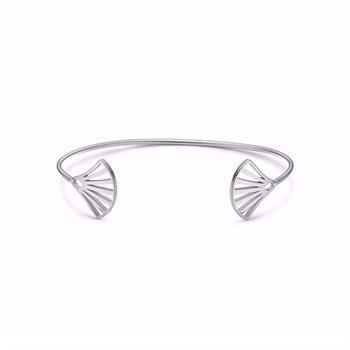 Guld & Sølv design sterling sølv Armring, Vifte med blank overflade,