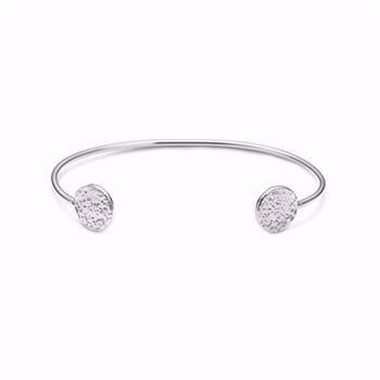 Guld & Sølv design sterling sølv Armring, Cirkel med banket/blank overflade,