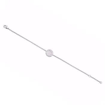 Guld & Sølv design sterling armbånd, Bracelet med Hammeret overflade, Ø 12 mm, 18 cm