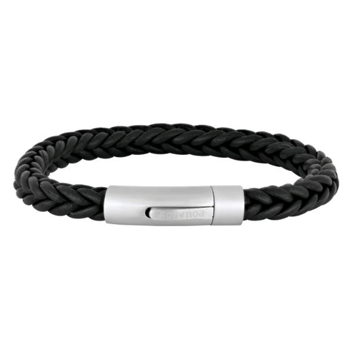 Son of Noa's Sammenflettet kalveskinds armbånd sort 19 - 23 cm