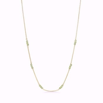 Halskæder med grøn peridot i forgyldt sterling sølv fra Guld & Sølv Design