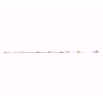 Armbånd med grøn peridot i sterling sølv fra Guld & Sølv Design