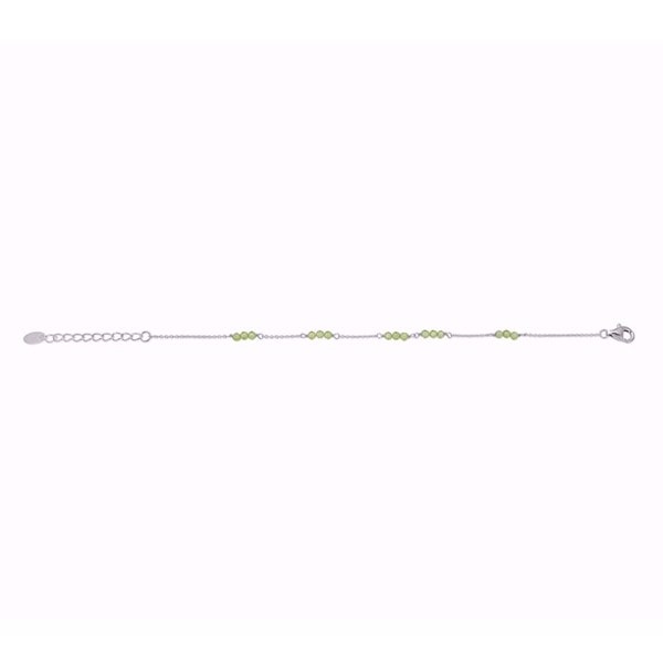 Armbånd med grøn peridot i sterling sølv fra Guld & Sølv Design