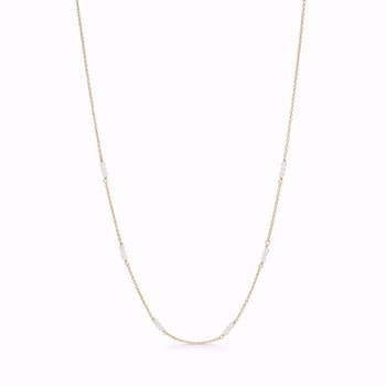 Halskæder med rosa kvarts i forgyldt sterling sølv fra Guld & Sølv Design