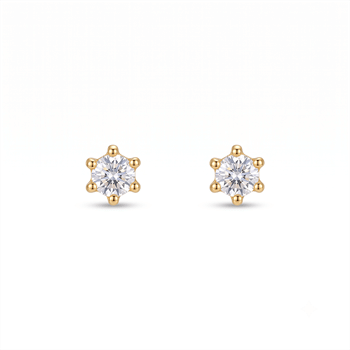 8 karat guld ørestikker med 3 mm zirkonia fra Guld & Sølv Design