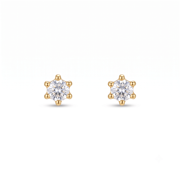 8 karat guld ørestikker med 3 mm zirkonia fra Guld & Sølv Design