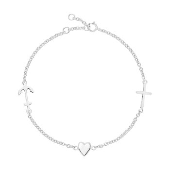 Lund Copenhagen Tro, Håb og Kærlighed 925 sterling sølv armbånd