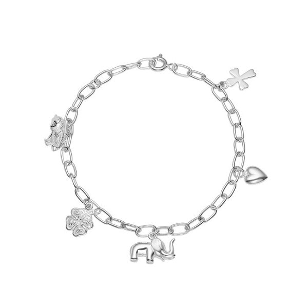Lund Copenhagen, Armbånd med hjerte, kors, kløver, bamse og elefant i sterling sølv