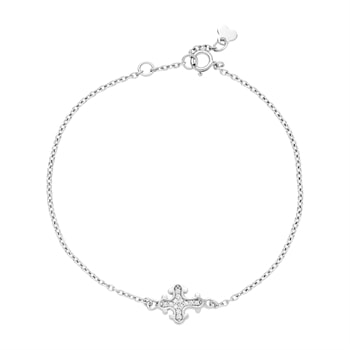 Armbånd kors 10x9mm zirkonia 14-16cm 925, 14-16cm