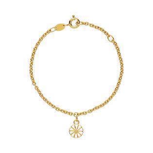Lund Copenhagen 7,5 mm Marguerit 925 sterling sølv armbånd 24 karat forgyldt, 14-16 cm