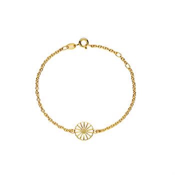 Lund Copenhagen Marguerit 925 sterling sølv Armbånd 24 kt forgyldt med hvid emalje, model 9015030-M