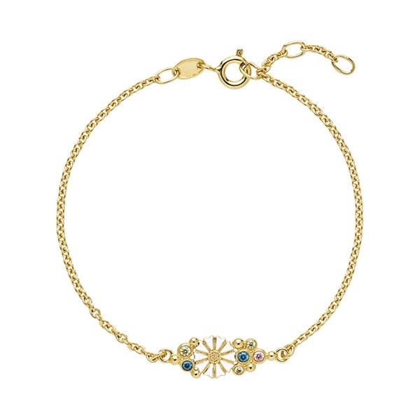 Lund Copenhagen Marguerit, Mix  925 sterling sølvarmbånd 24 kt. Forgyldt