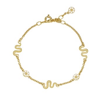 Lund Copenhagen Bølge sterling sølv armbånd 24 kt forgyldt