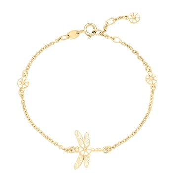 Marguerit Armbånd guldsmed 4x5mm forgyldt 925 sølv, 17-18-19cm