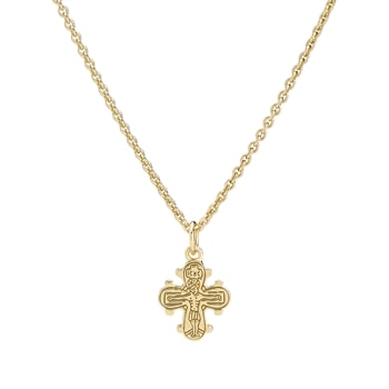 Collier med dagmarkors 10x9 mm 45 cm forgyldt sterling sølv