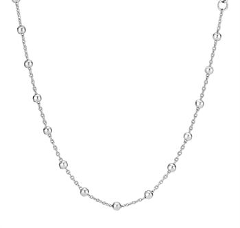 Halskæde kugler rhodineret 925, 45-48cm