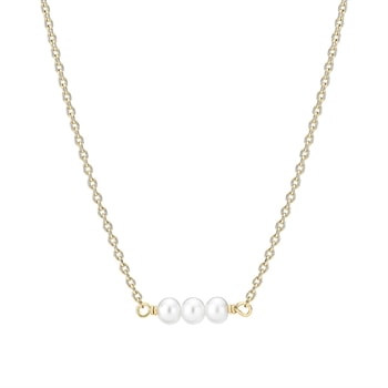 Collier med ferskvands perler 42-45-48cm forgyldt sterling sølv