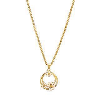 Lund Copenhagen marguerit collier med 24 karat forgyldt overflade-2 x 5,0 mm & 1 x 7,5 mm