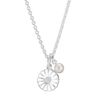 Lund Copenhagen marguerit 925 sterling sølv halskæde med vedhæng