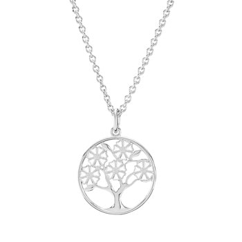 Lund Copenhagen Marguerit 925 sterling sølv halskæde med vedhæng