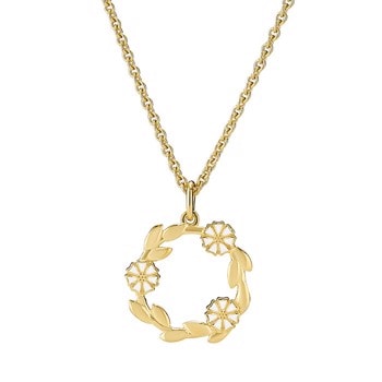 Lund Copenhagen Marguerit 925 sterling sølv collier 24 kt. Forgyldt