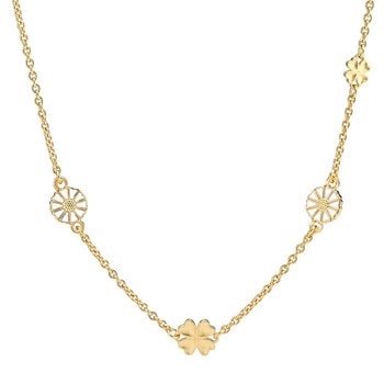 Lund Copenhagen Marguerit 24 kt. Forgyldt sterling sølv collier