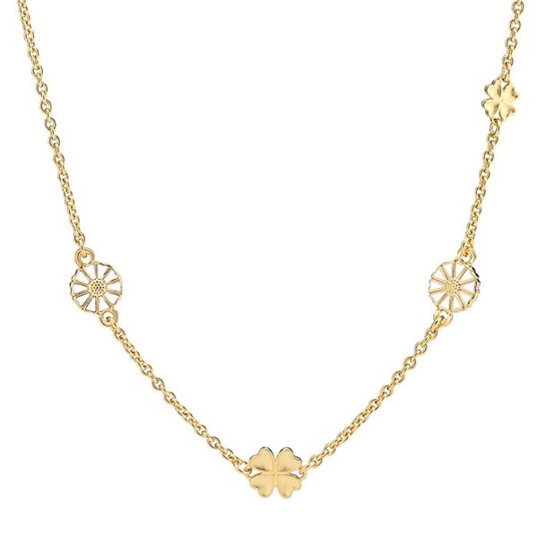 Lund Copenhagen Marguerit 24 kt. Forgyldt sterling sølv collier