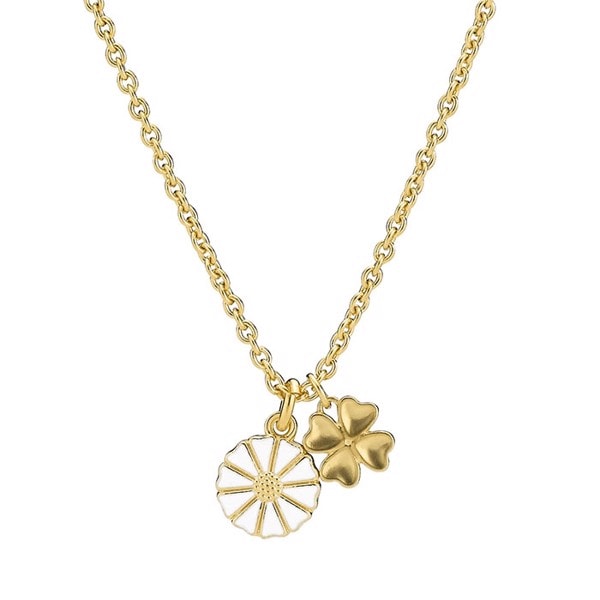 Lund Copenhagen Marguerit/Kløver 925 sterling sølv vedhæng 24 kt forgyldt